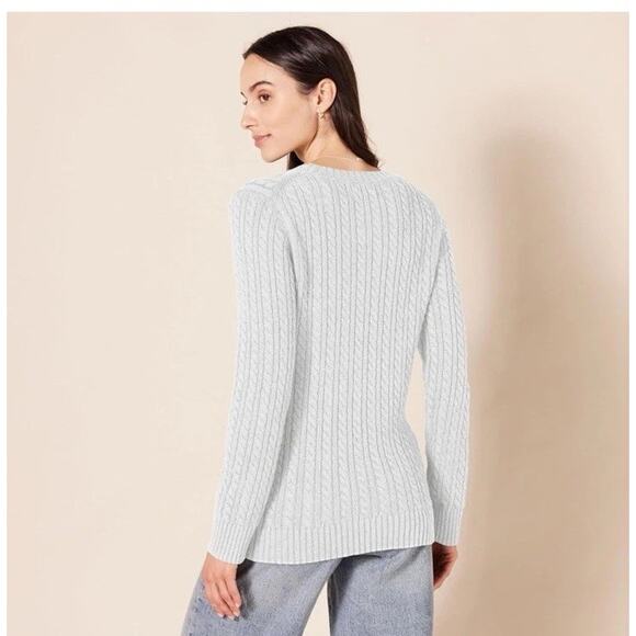 Amazon Essentials Fisherman Cable Knit Sweater Womens Plus Size 1X White NEW - Picture 4 of 7